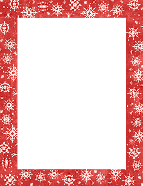 Snowy Flakes Red and White Snowflakes Letterhead 80CT