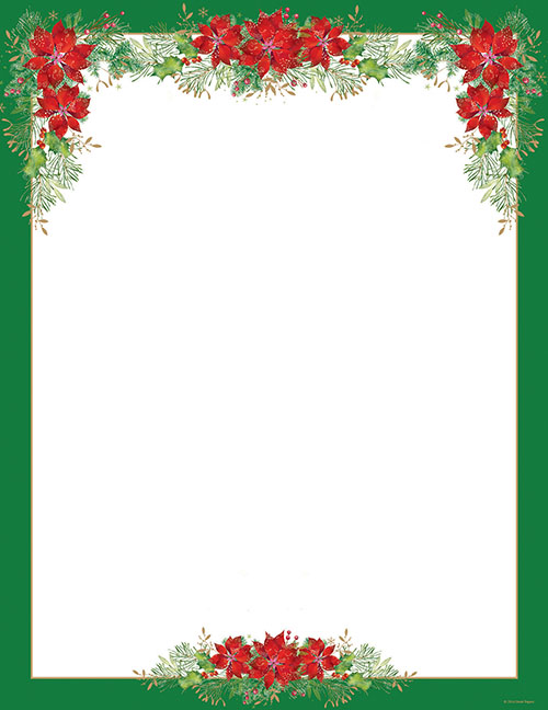 Poinsettia Valance Letterhead 80CT