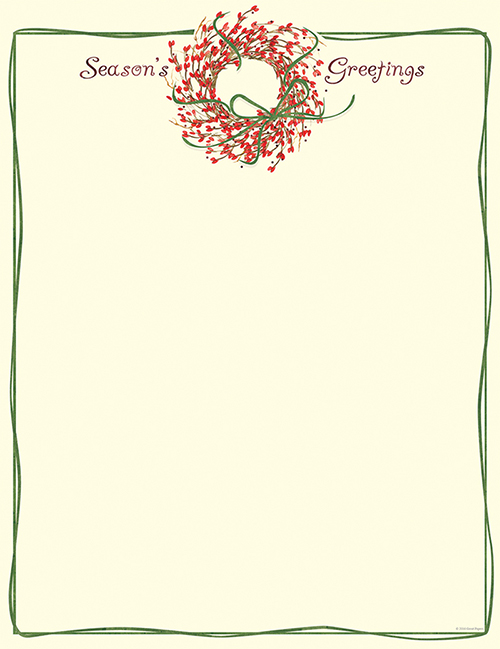 Seasons Greetings Wreath Letterhead 80CT