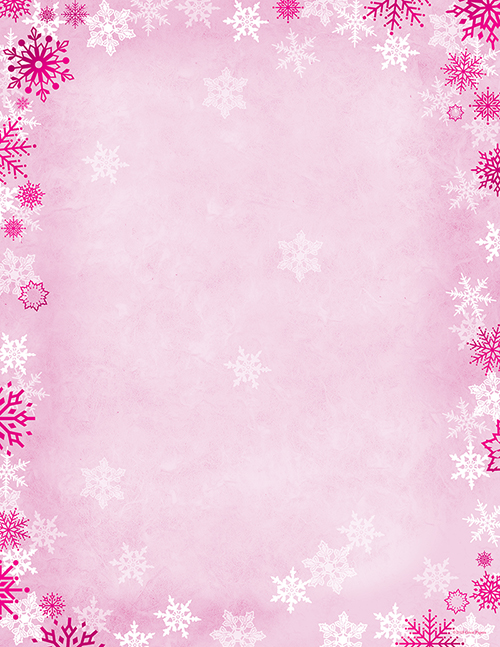 great papers pink snowflake letterhead