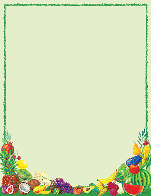 Healthy Eats Fruits and Vegetables Letterhead 80CT