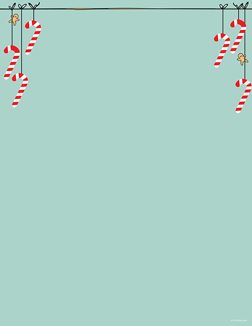Minty Candy Cane Letterhead 80CT