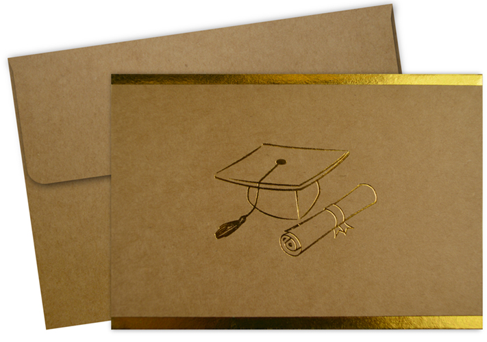Grad-Itude Gold Foil Graduation Thank You Notecard 50CT