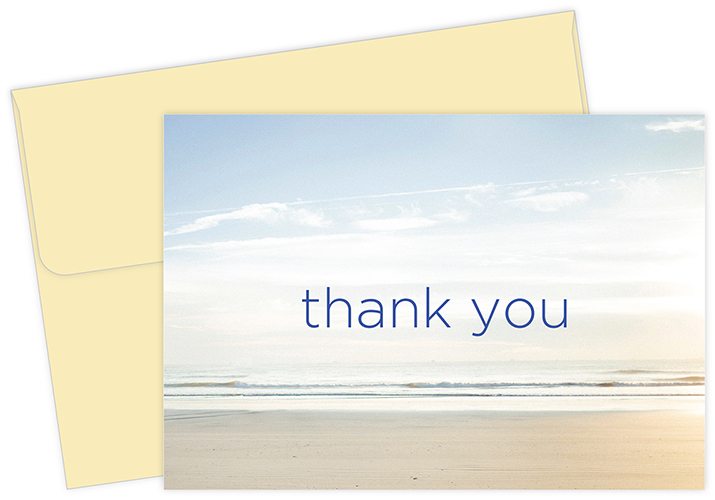 Serene  Beach Thank You Notecard 50CT