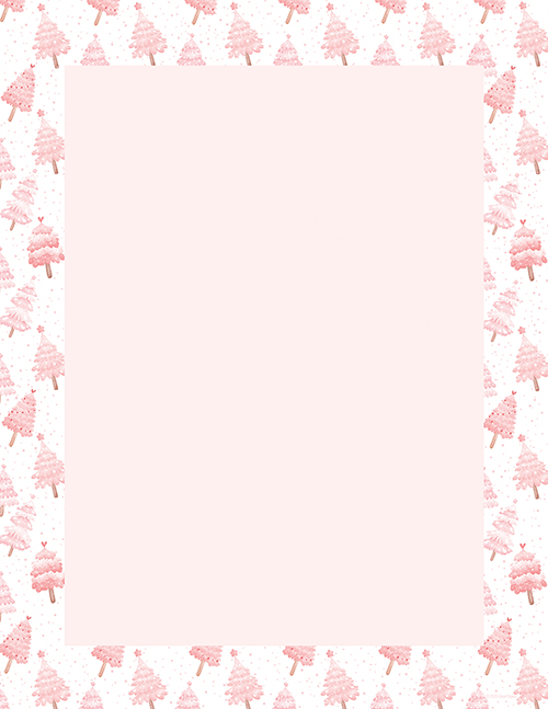 Pink Christmas Tree Holiday Letterhead, 50 CT