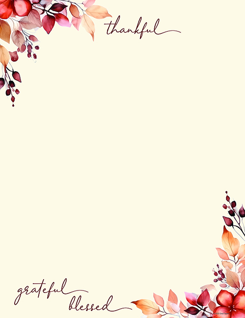 Thankful, Grateful, Blessed Fall Letterhead, 50 CT