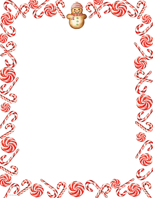 Peppermint Candy Snowman Holiday Letterhead, 50 CT