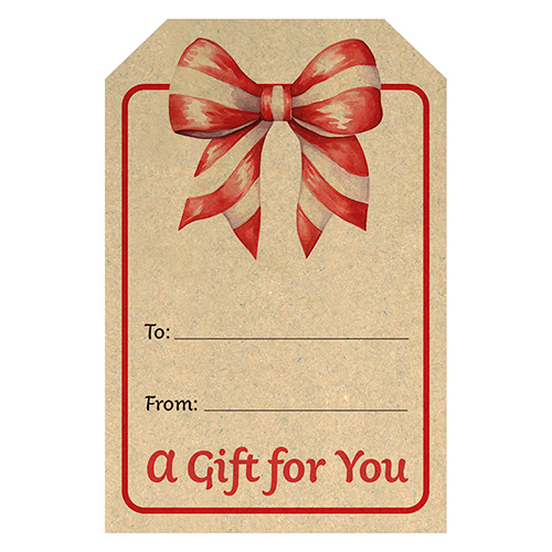 Red Bow Gift Labels Roll 250Ct