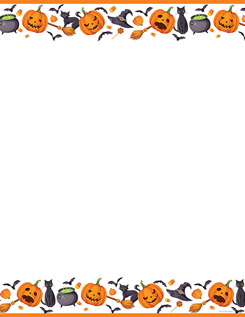 Halloween cats and pumpkins letterhead