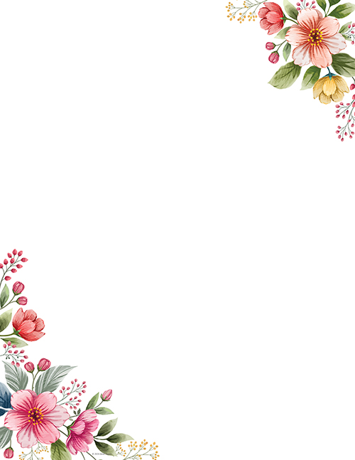 Watercolor Floral Corner, Letterhead 80ct