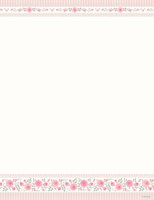 Pink Roses & Lace Letterhead, 80 CT