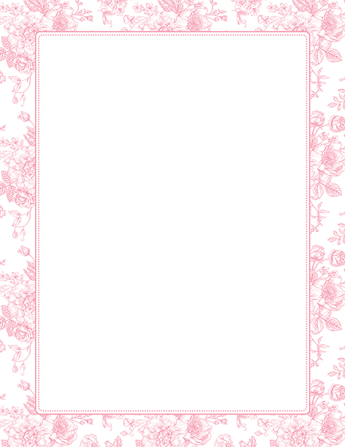 Pink Toile Floral, Letterhead 80ct