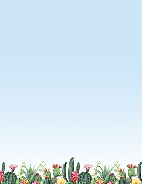 Cactus   Succulent Garden Letterhead, 80ct