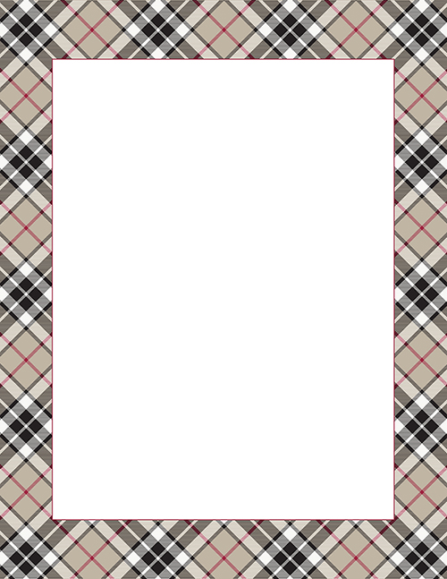 Tan Tartan Plaid Border, Letterhead 80 CT