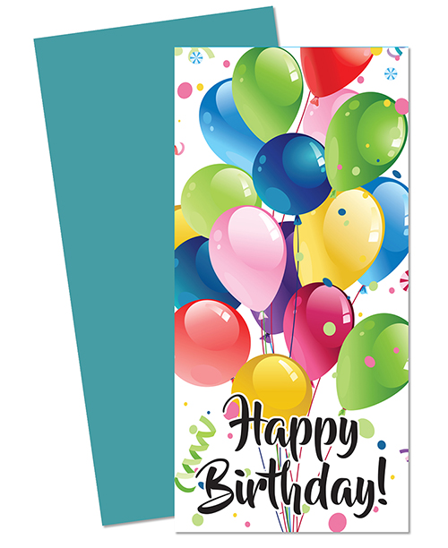 Happy Birthday Ballon Gift Card and Money Holder 12C