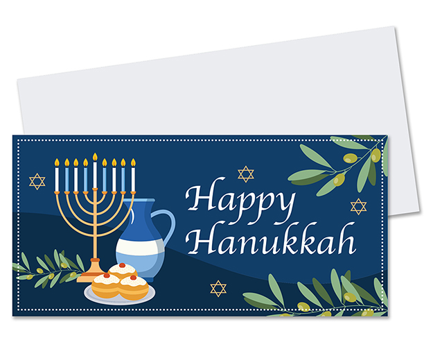 Happy Hanukkah Gift Card and Money Holder 12Ct