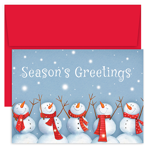 Happy Snowmen Holiday Card 18CT
