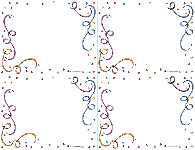 Party Elements Confetti 4 Up Postcard 40CT