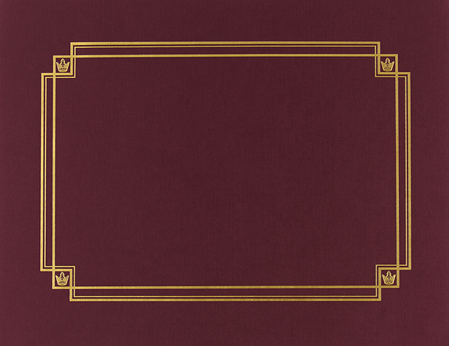 Burgundy Linen Certificate Cover 3CT