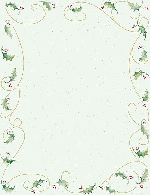 Holly Bunch with Berries Letterhead 80CT