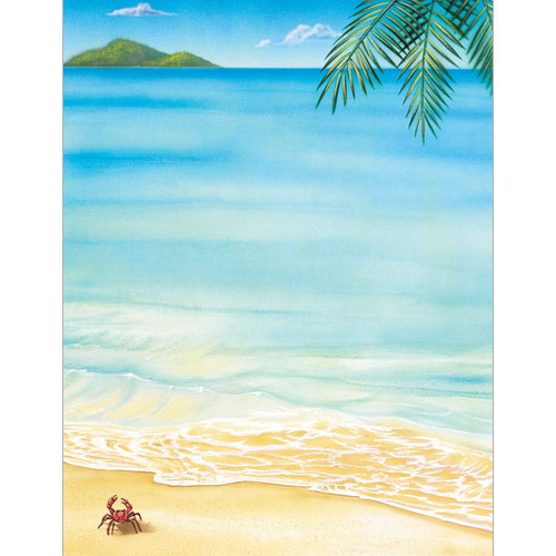 Tropical Beach and Ocean Letterhead 80CT