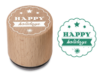 Happy Holidays Woodies Stamp