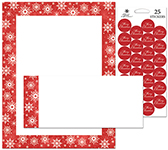 Snowy Flakes Red and White Snowflakes Stationery Kit 25CT