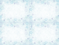 Blue Flakes White and Blue Snowflakes 4 Up Postcard 40CT