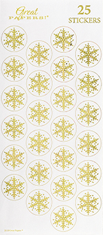 Gold Snowflakes Foil Seal 25CT