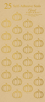 Fall Pumpkins Foil Kraft Seals 25CT