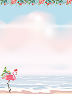 Merry Flamingo Beach Letterhead 80CT