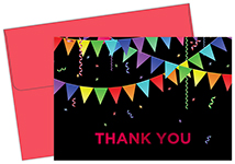 Rainbow Pennant Red Foil Thank You Notecard 50CT