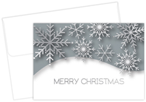 Snowflake Merry Christmas Silver Foil Notecard 50 CT