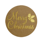 Merry Christmas Kraft Gold Foil Seal 250CT
