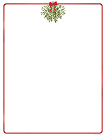 Hanging Mistletoe Foil Letterhead, 25 CT