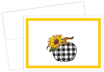 Sunny Plaid Pumpkin Notecard, 50 CT