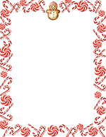Peppermint Candy Snowman Holiday Letterhead, 50 CT