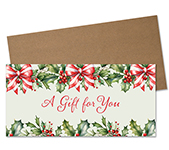 Holly Holiday & Bow Gift Card Holder