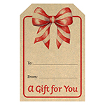 Red Bow Gift Labels Roll 250Ct
