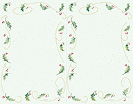 Holly Bunch with Red Berries 2 Up Invite 50CT