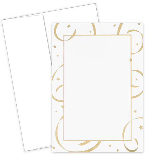 Gold Stars & Streamers Foil Invite 10CT