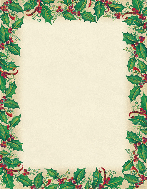 Dancing Holly  with Berries Letterhead 80CT