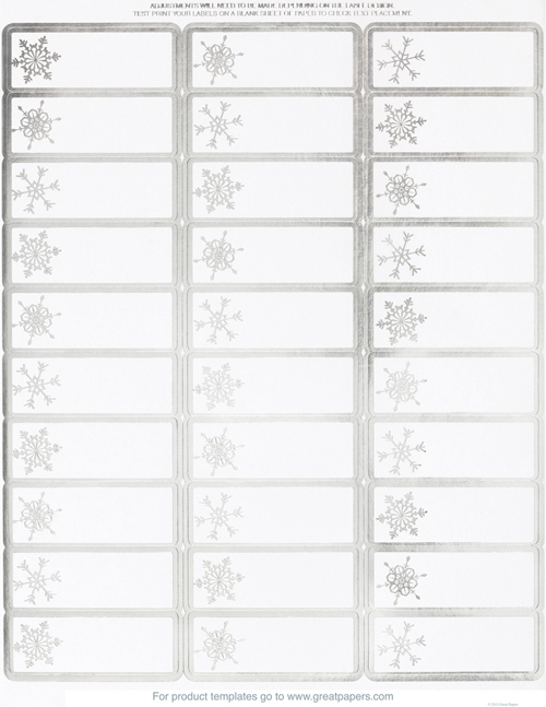 Silver Snowflakes Foil Address Label 120CT