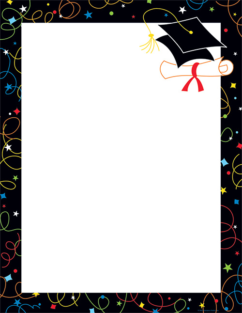 Grad Swirls Hat & Diploma Letterhead 50CT