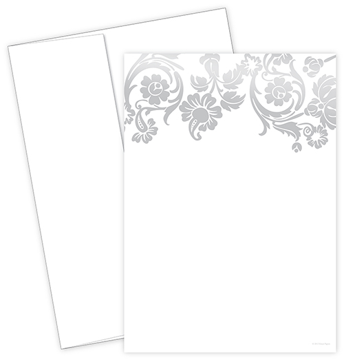 Silver Damask Foil Invite 10CT