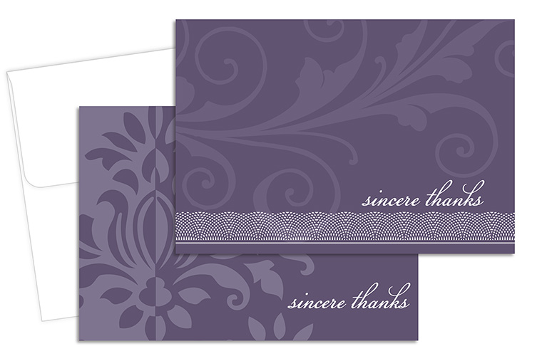 Amethyst Flourish Thank You Notecard 24CT