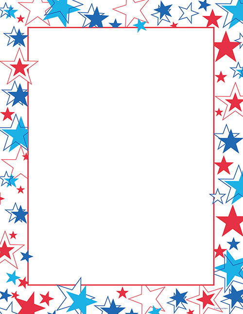 Red White And Blue Stars Letterhead 80CT
