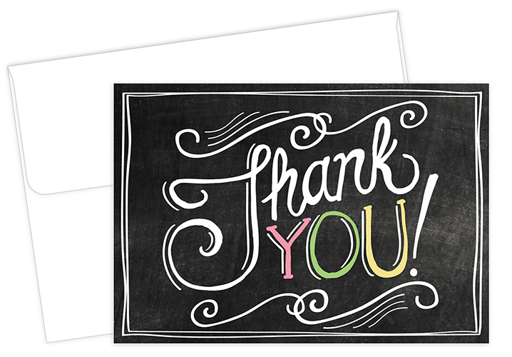 Chalkboard Thank You Notecard 24CT