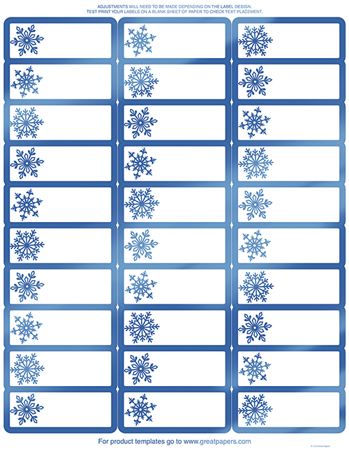 Blue Foil Snowflake Address Label 120CT