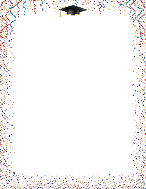 Celebrate Grad Hat and Confetti Letterhead 80CT